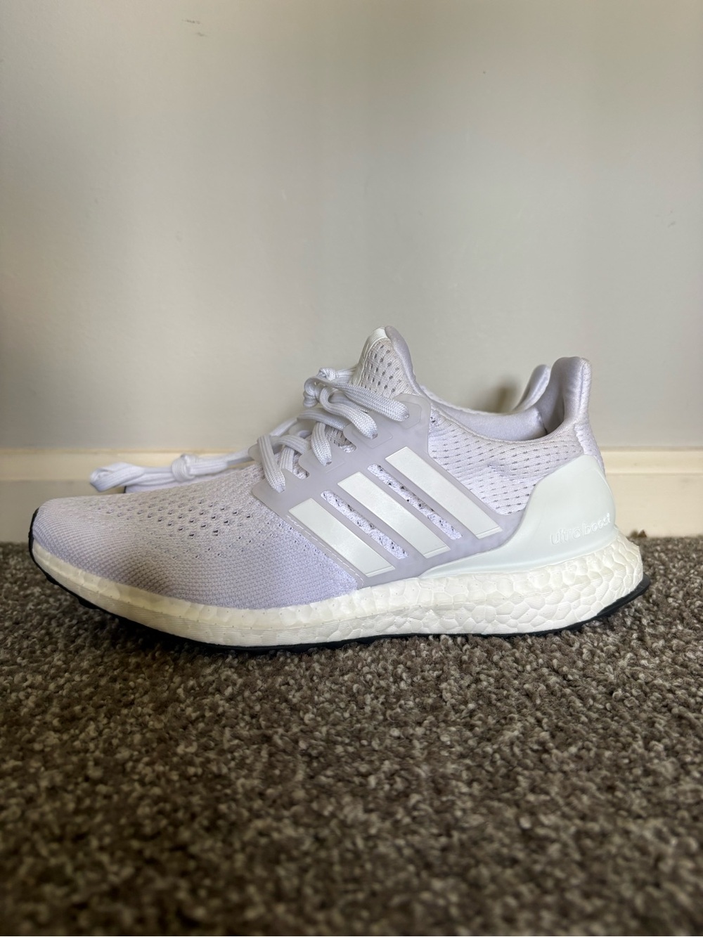 adidas White Knit Lace-Up Sneakers